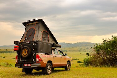 Uganda Unravelled Camper im Uganda Wildlife Authority Campsite im Queen-Elizabeth-Nationalpark