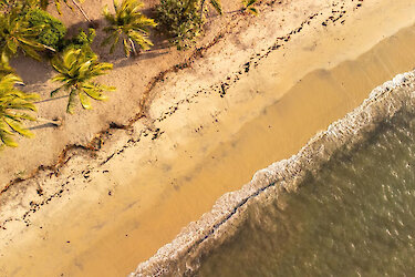Tansania Strand von Pangani Vogelperspektive